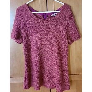 Gap Vtg Sweater Women's  Pink Orange Pullover Short Sleeve L 2012 Retro Y2k